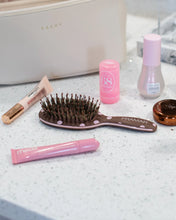 Cargar imagen en el visor de la galería, Mini Polish Brush - Pink Dots on Chocolate