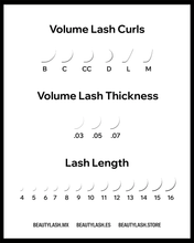 Cargar imagen en el visor de la galería, Volume Lashes 07 (CC - 09) (16 filas)
